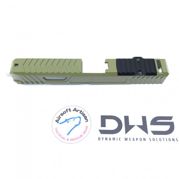 AIRSOFT ARTISAN Dynamic Weapon Solution Slide Kit for Tokyo Marui Model 17 - BAZOOKA GREEN )